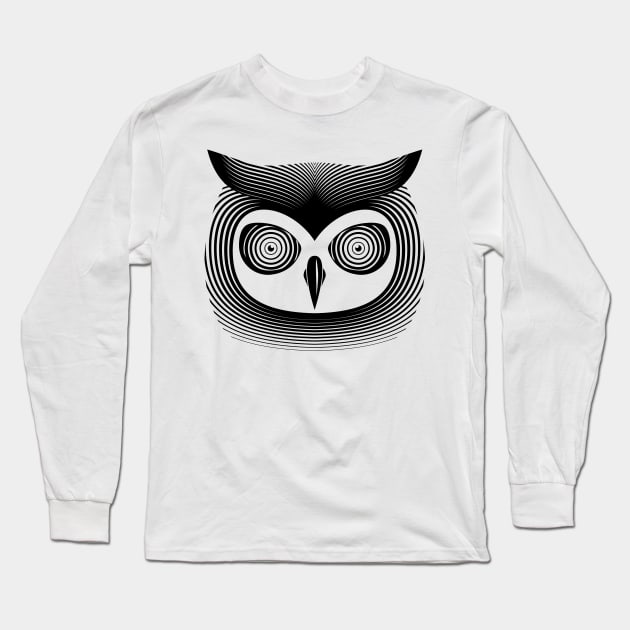 Hypno Owl Long Sleeve T-Shirt by AxiomDesign